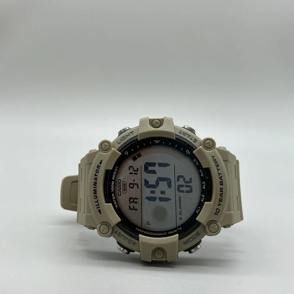 Casio 3502 AE-1500WH Mens Watch 51mm Digital Tan Case 100M WR Illuminator